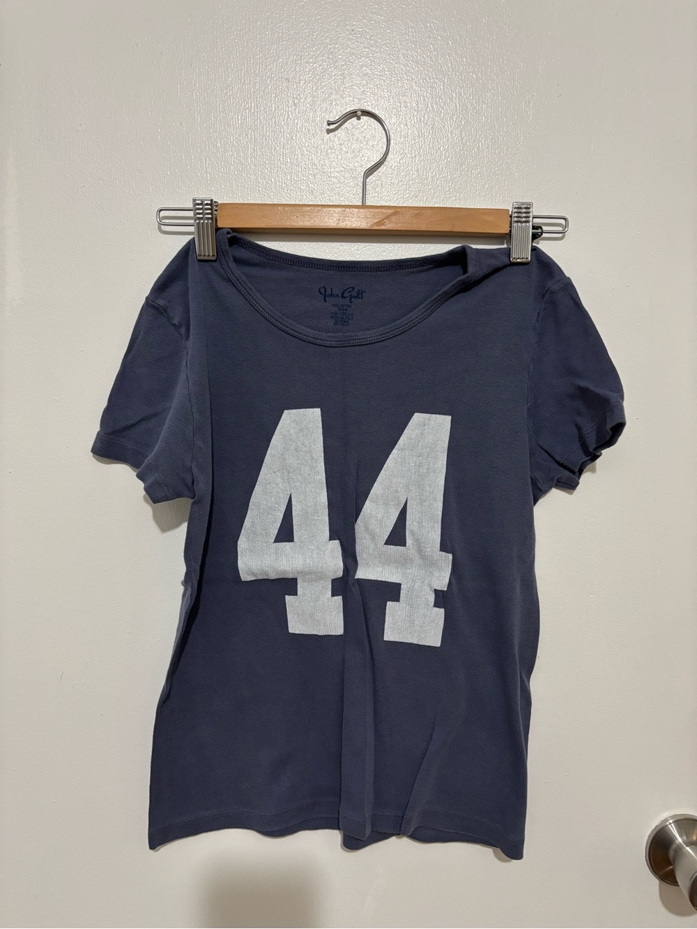 Brandy Melville Navy Tee with White '44' Graphic